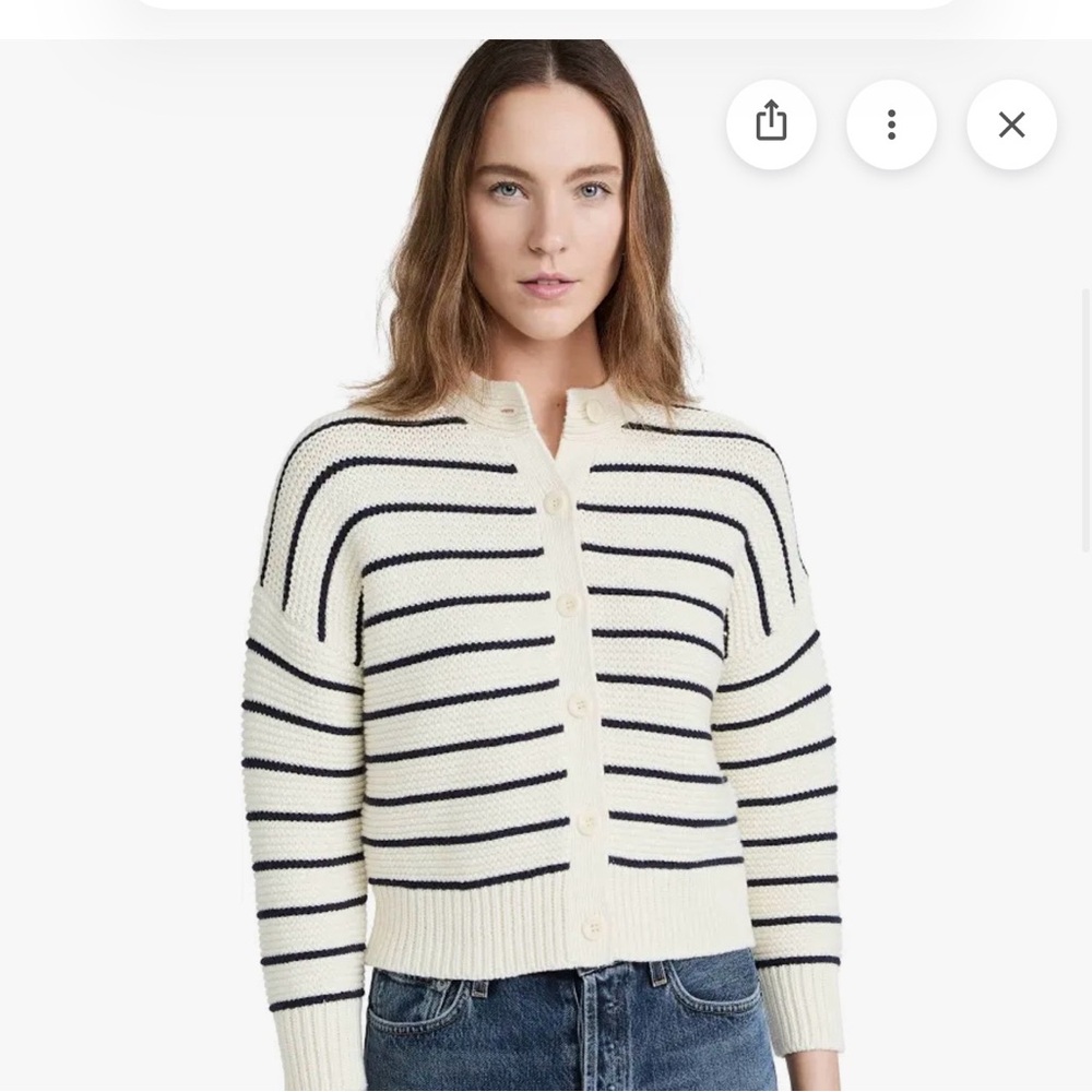 Alex Mill Nico Cardigan- Cream and Navy Stripe